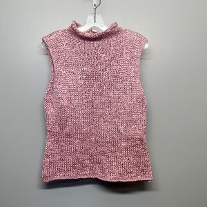 Oscar de la Renta Pink Knit Cowl Sweater